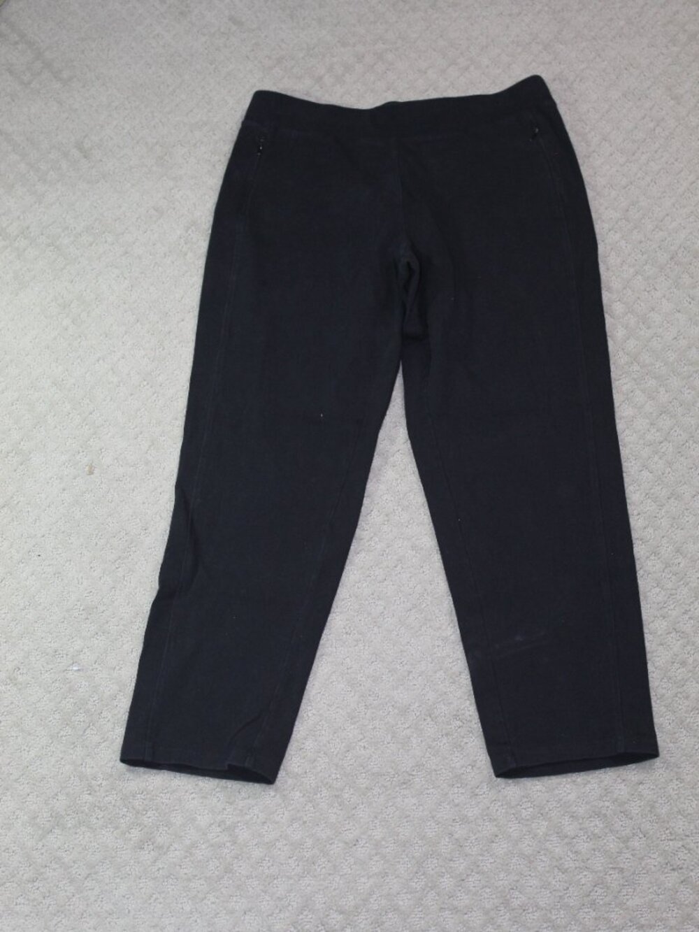 T by Talbots Size L Black Straight Cotton Spandex Knit Ponte Pants